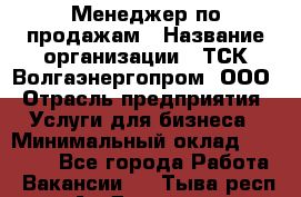 Менеджер по продажам › Название организации ­ ТСК Волгаэнергопром, ООО › Отрасль предприятия ­ Услуги для бизнеса › Минимальный оклад ­ 25 000 - Все города Работа » Вакансии   . Тыва респ.,Ак-Довурак г.